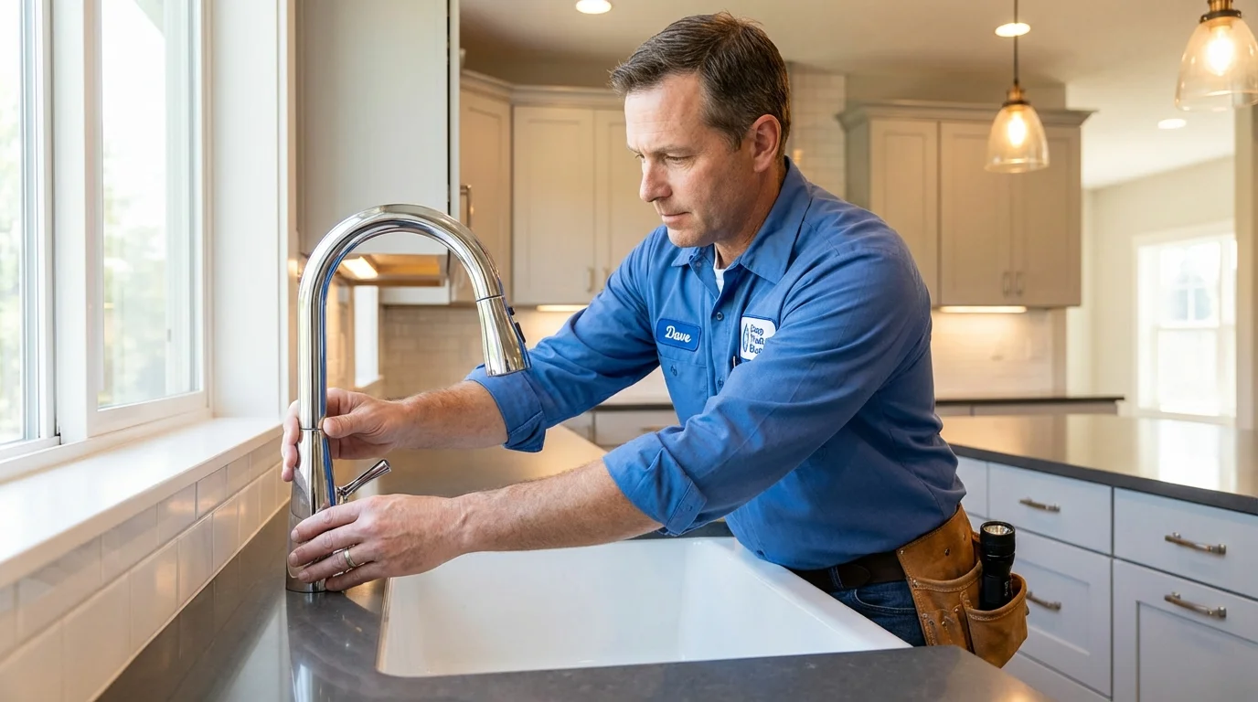 Kitchen faucet installation by Johns Plumbing LLC in Kittery